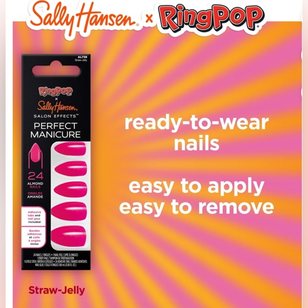 Sally Hansen Ring Pop Straw-Jelly Press-On Nails (2 Sets)
